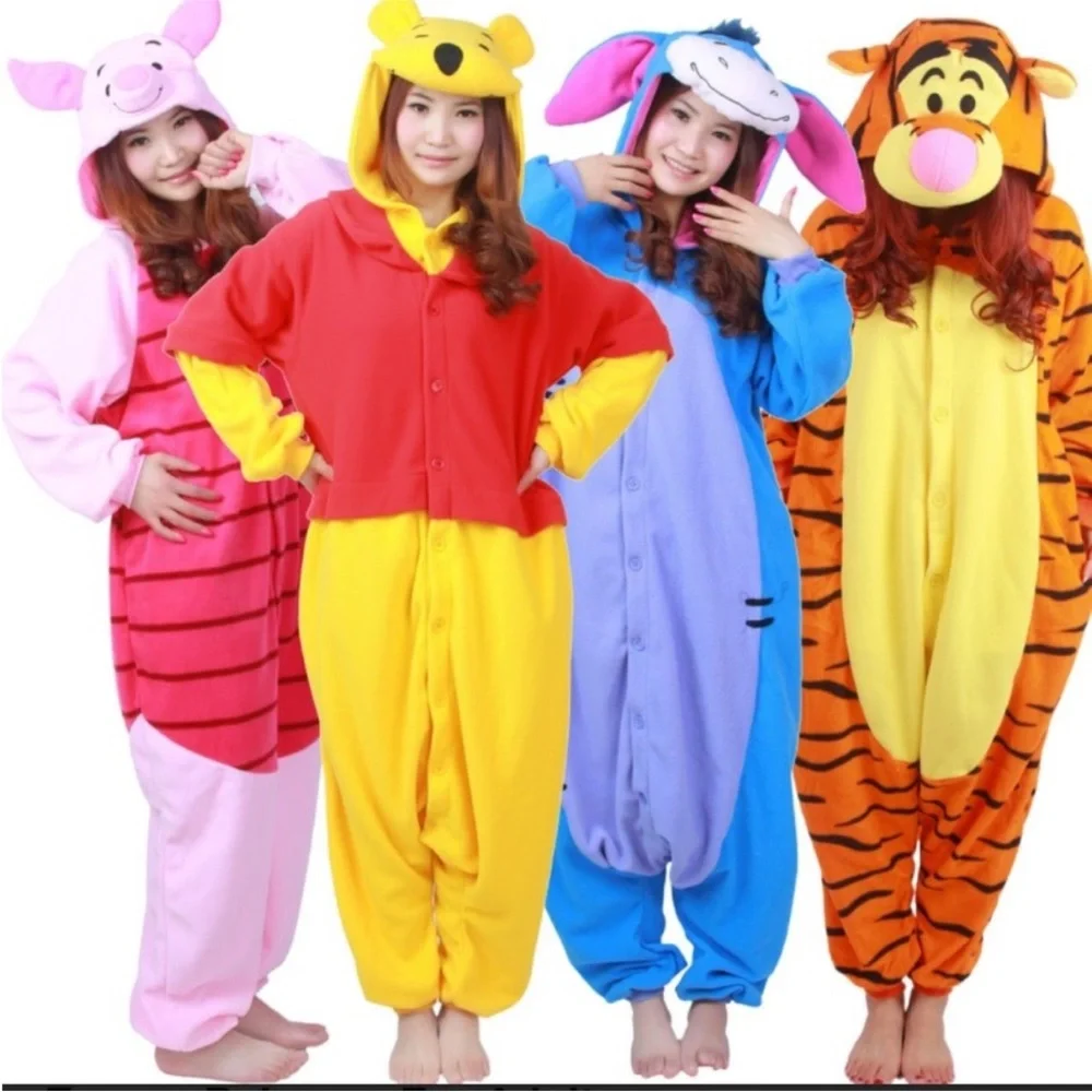 Pink Piglet Onesie Halloween Costume Unisex Men Women XL Winnie the Pooh